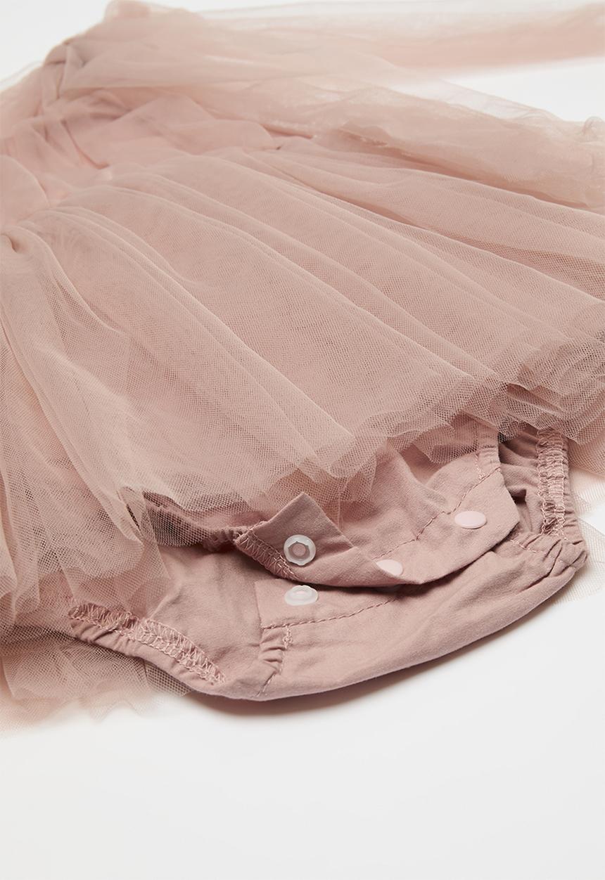 Pop Candy - Bow décor mesh dress - pink