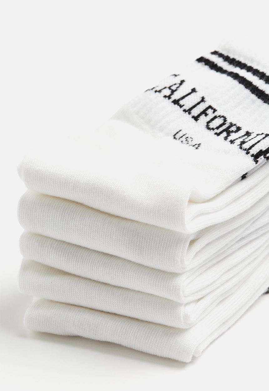 H&M - 5-Pack socks - white california