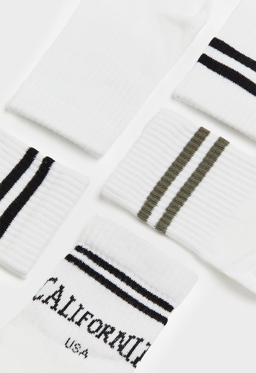 H&M - 5-Pack socks - white california