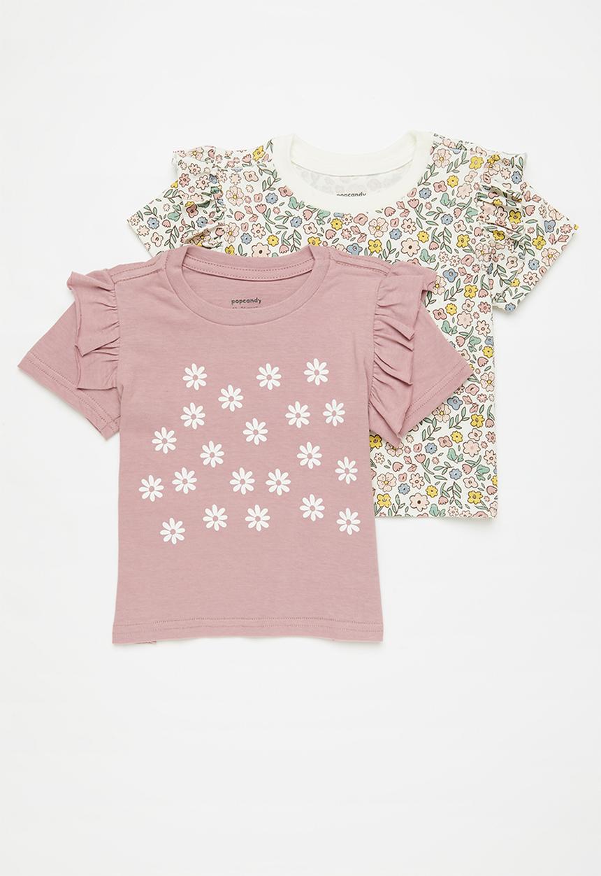 Pop Candy - 2 Pack tee-pink & grey