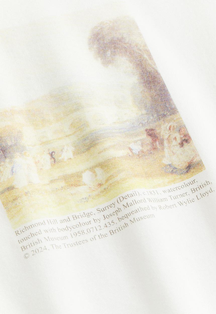 H&M - Printed T-shirt - cream the british museum