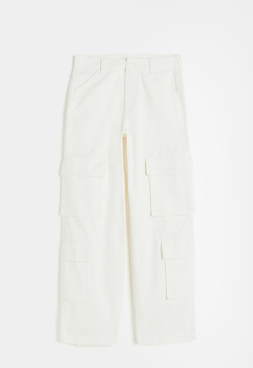 H&M - Twill cargo trousers - cream