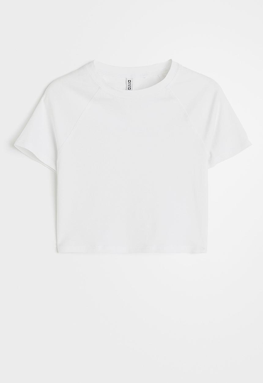 H&M - Cropped T-shirt - white