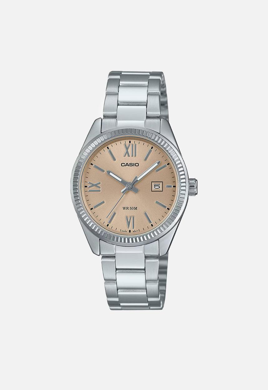 Casio - Analog stainless dial gold  watch - silver