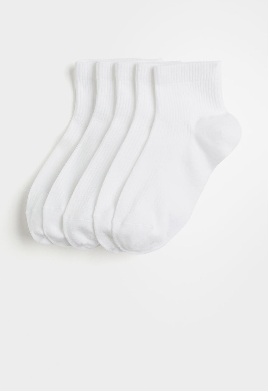 H&M - 5-Pack ankle socks - white