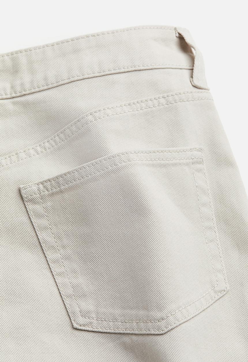 H&M - Slit-hem twill skirt - light beige