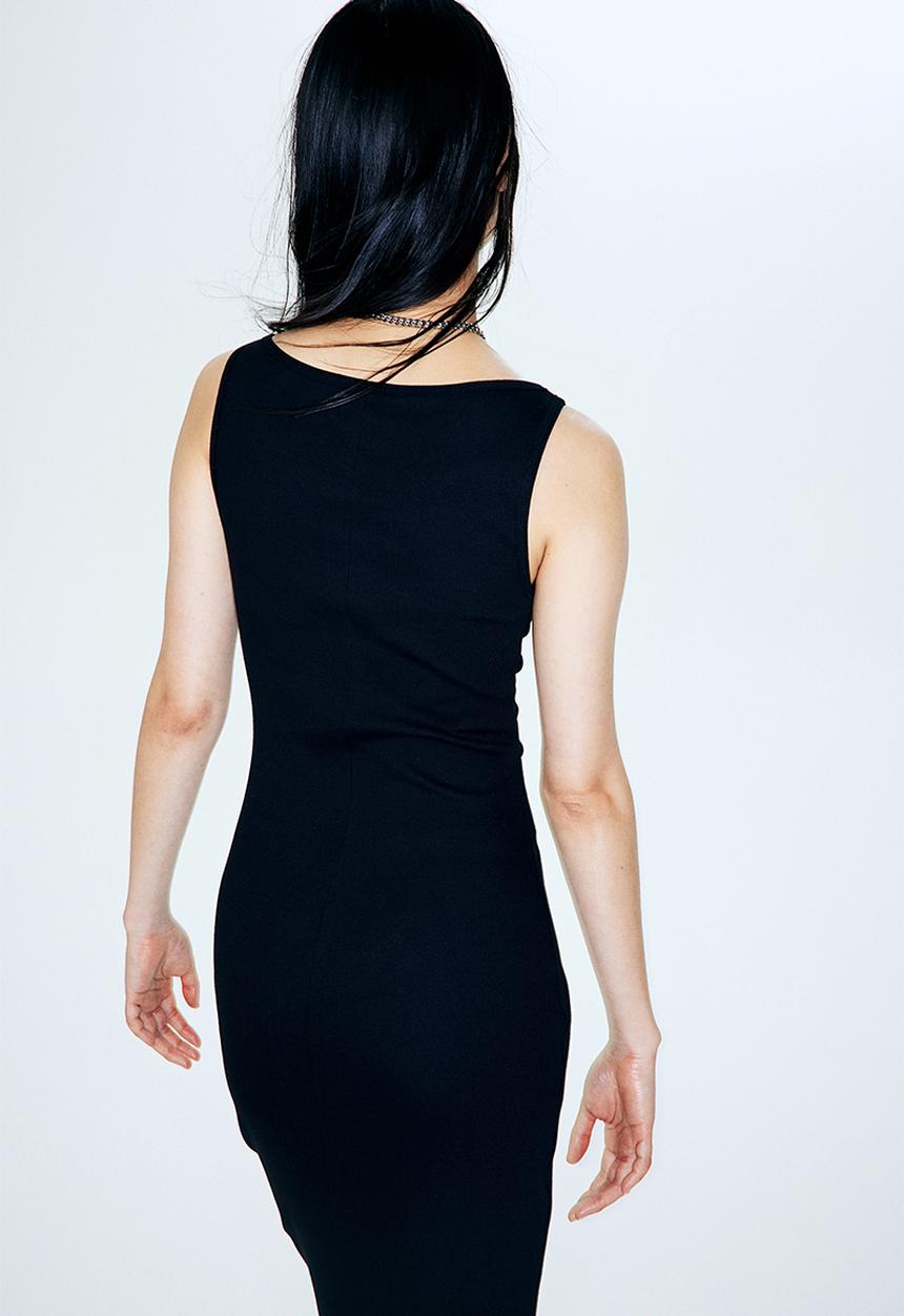H&M - Ribbed bodycon dress - black