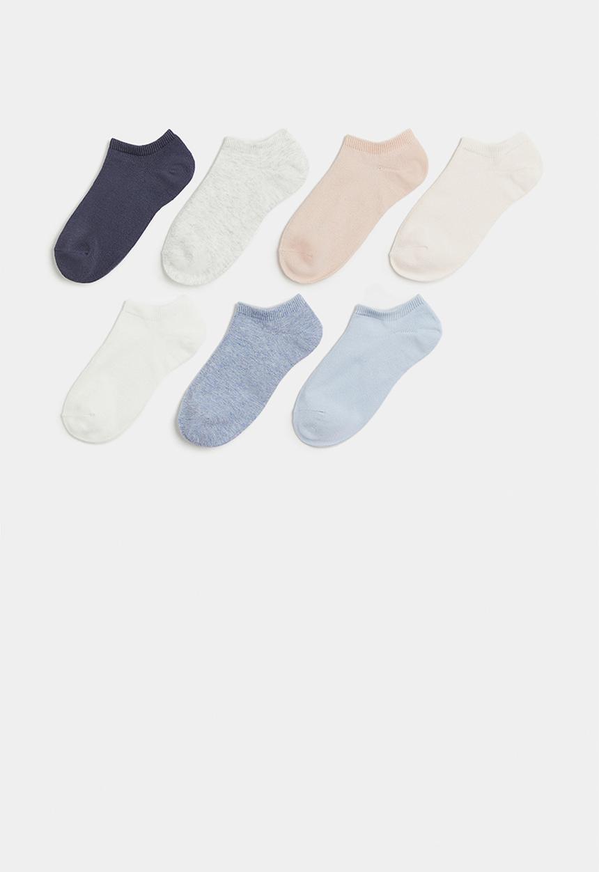 H&M - 7-Pack trainer socks - light blue light pink