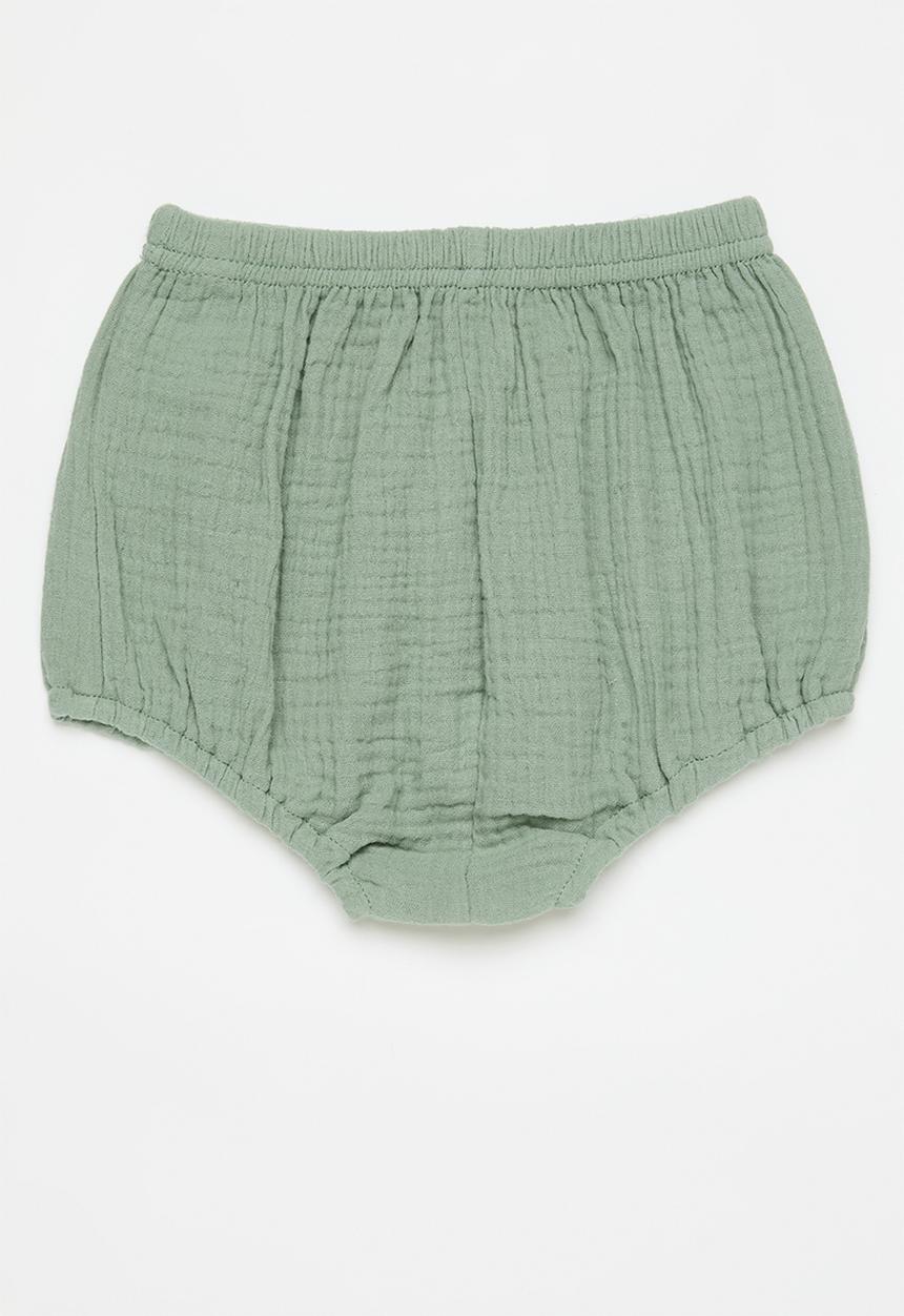 Pop Candy - Textured shorts-sage green