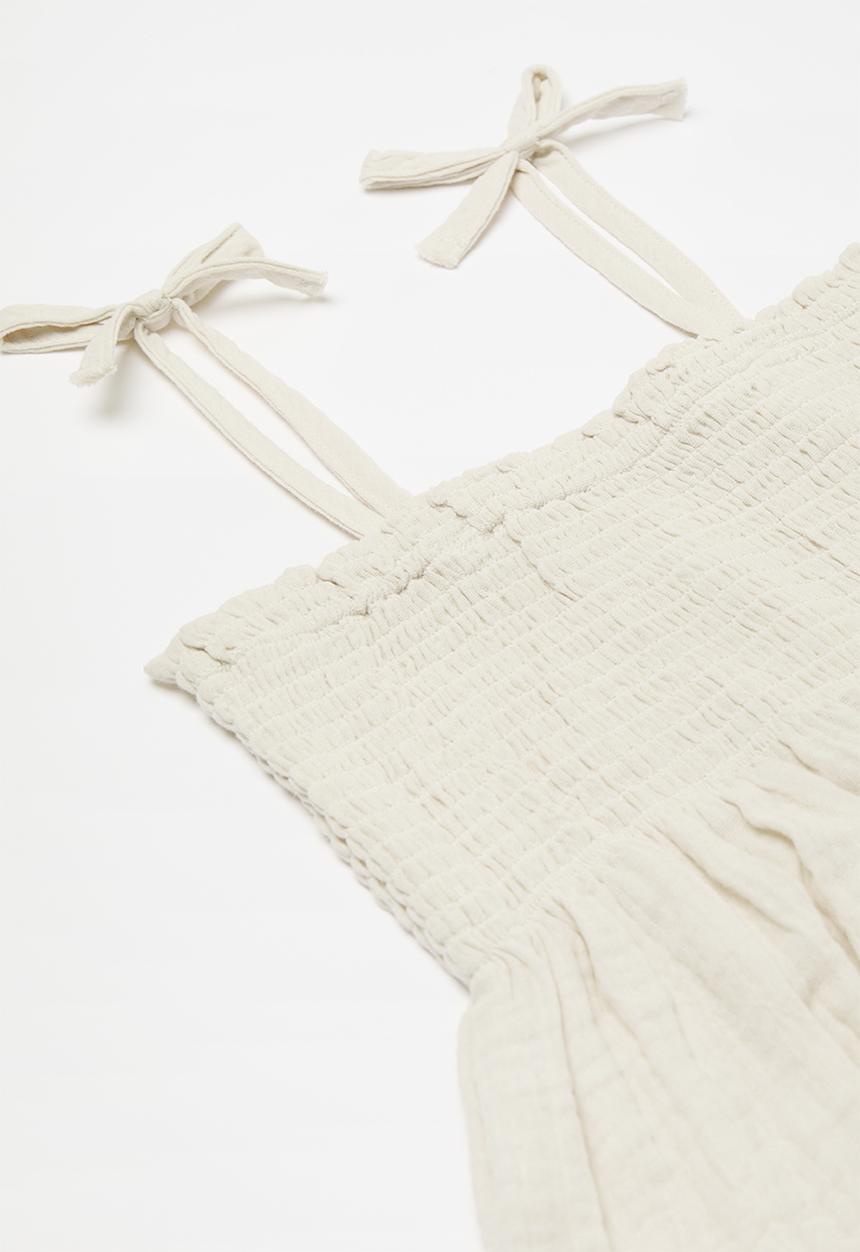 Pop Candy - Smock top and pants set-off white