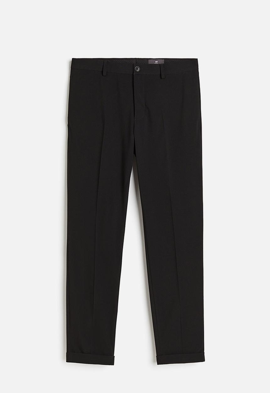 H&M - Slim fit cropped suit trousers - black