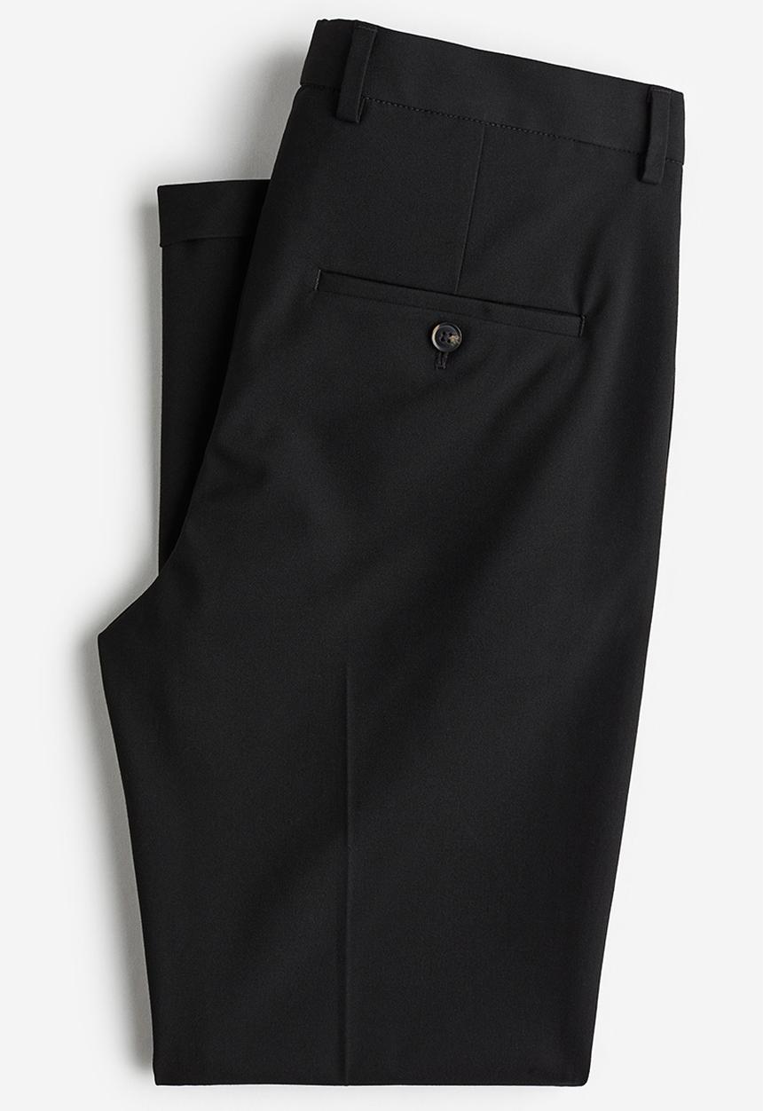 H&M - Slim fit cropped suit trousers - black