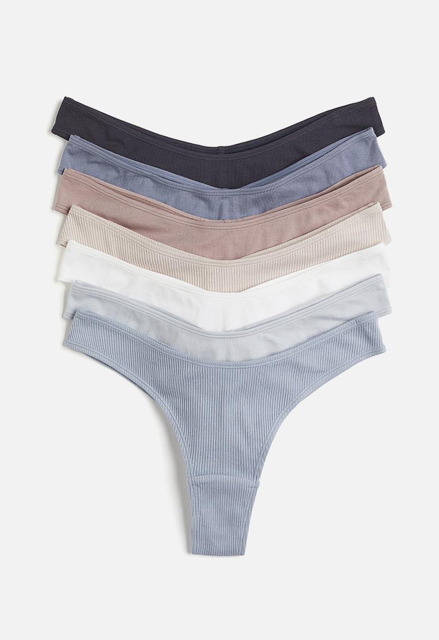 H&M - 7-Pack brazilian briefs - light blue dark grey