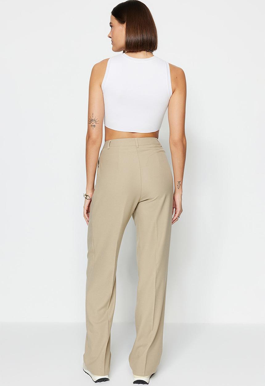 Trendyol - Limited Edition Mink Straight/Straight Cut Pleated Woven Trousers