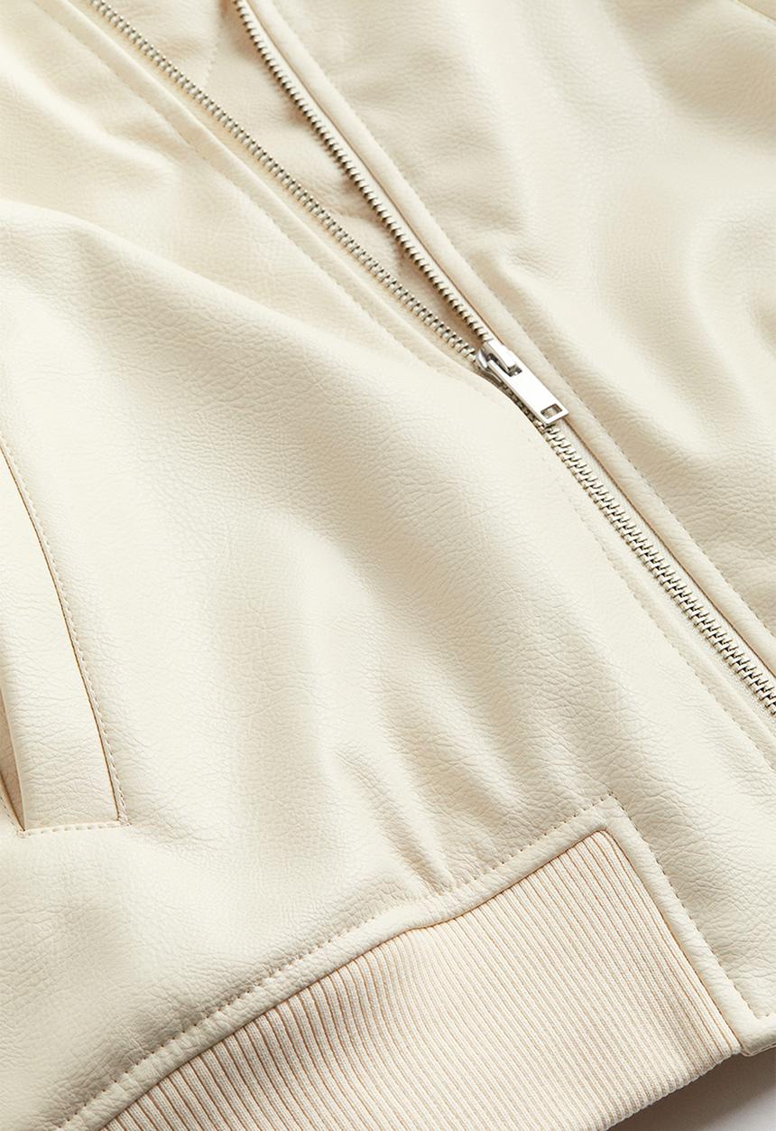 H&M - Coated bomber jacket - light beige