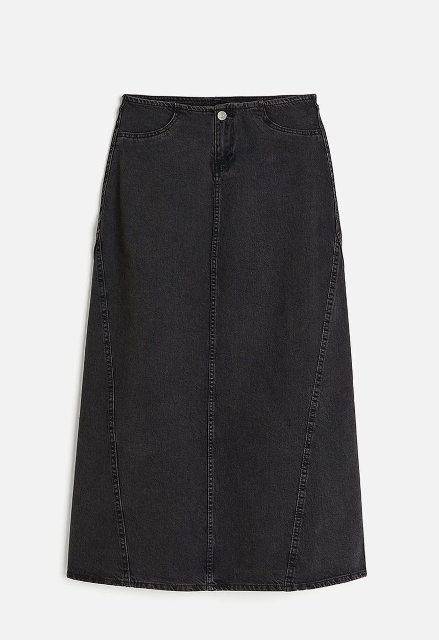 H&M - Denim maxi skirt - black