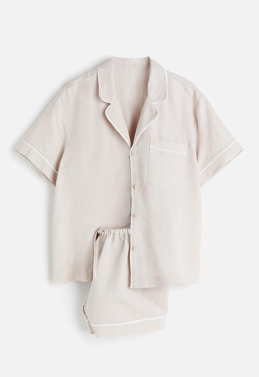 H&M - Linen-blend pyjamas - light beige