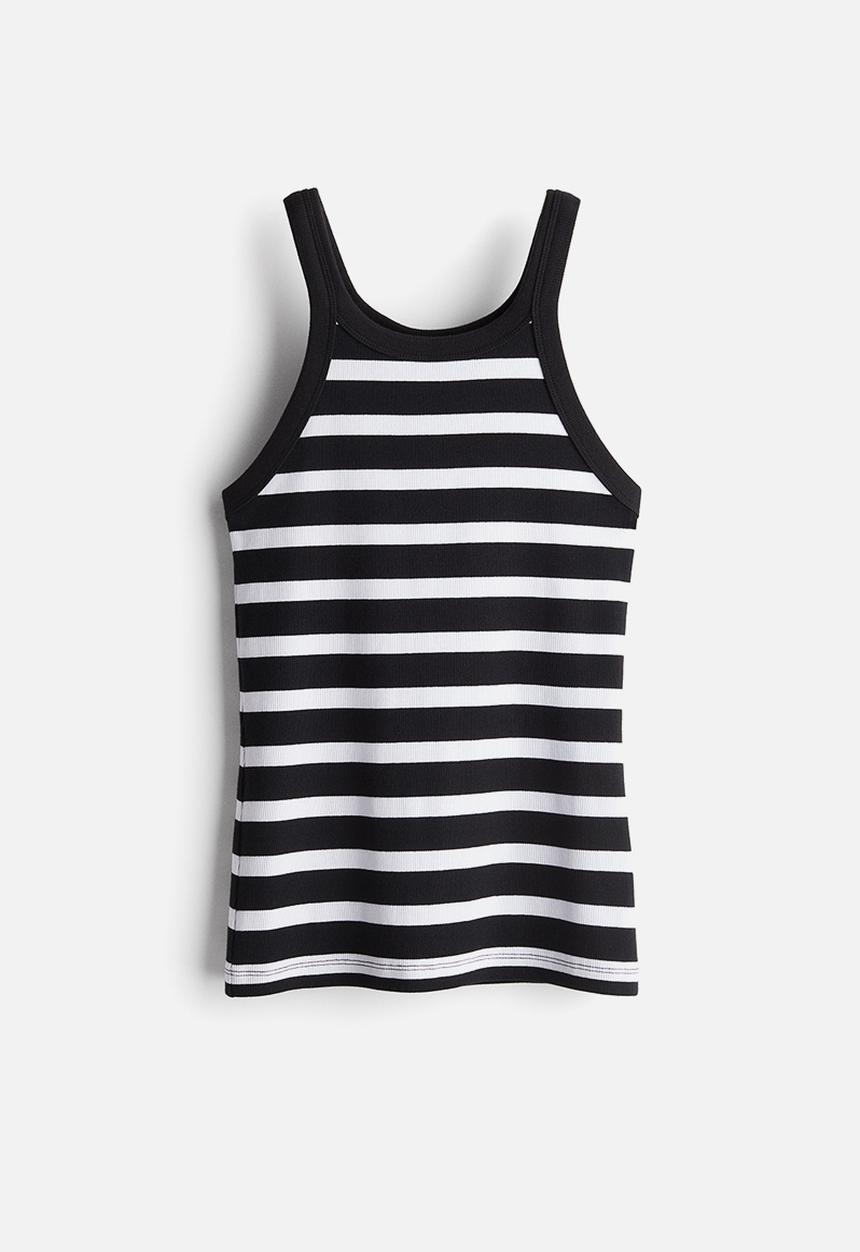 H&M - Ribbed vest top - black