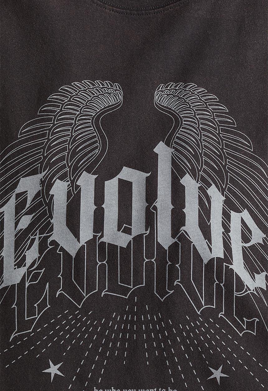 H&M - Oversized T-shirt - black/evolve