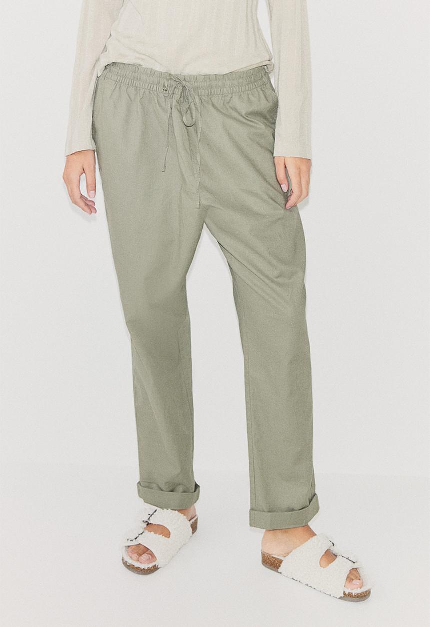 H&M - Linen-blend joggers - khaki green