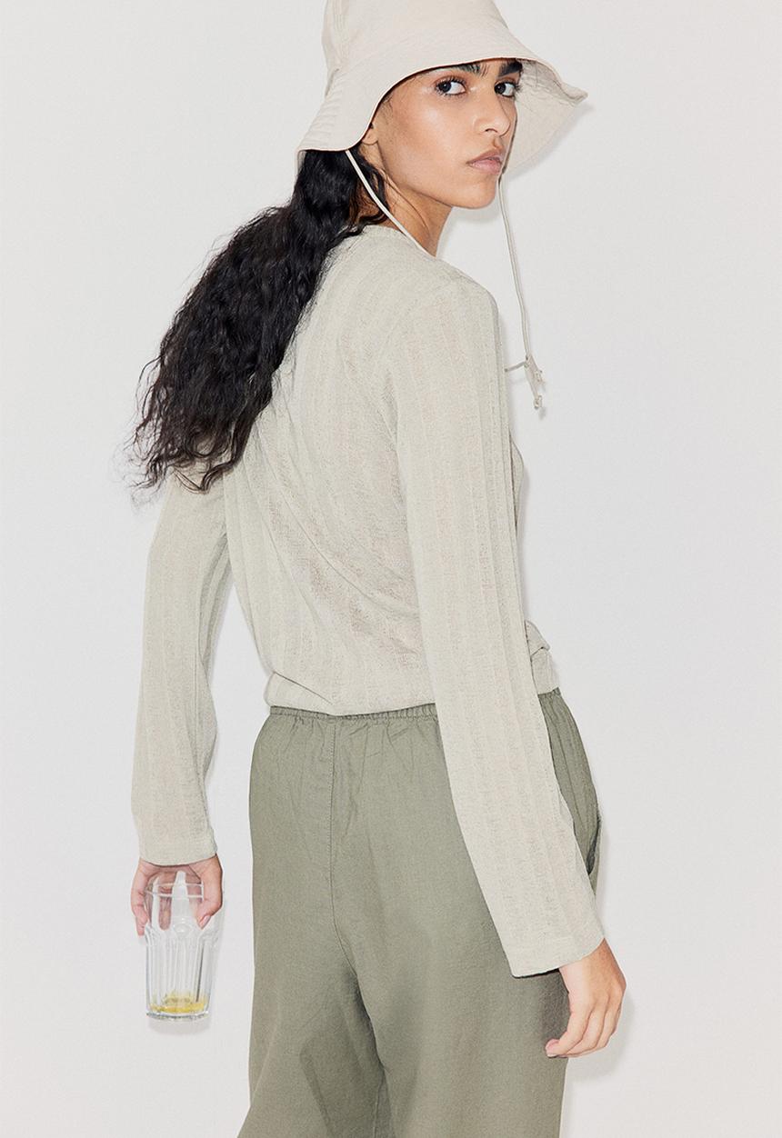 H&M - Linen-blend joggers - khaki green
