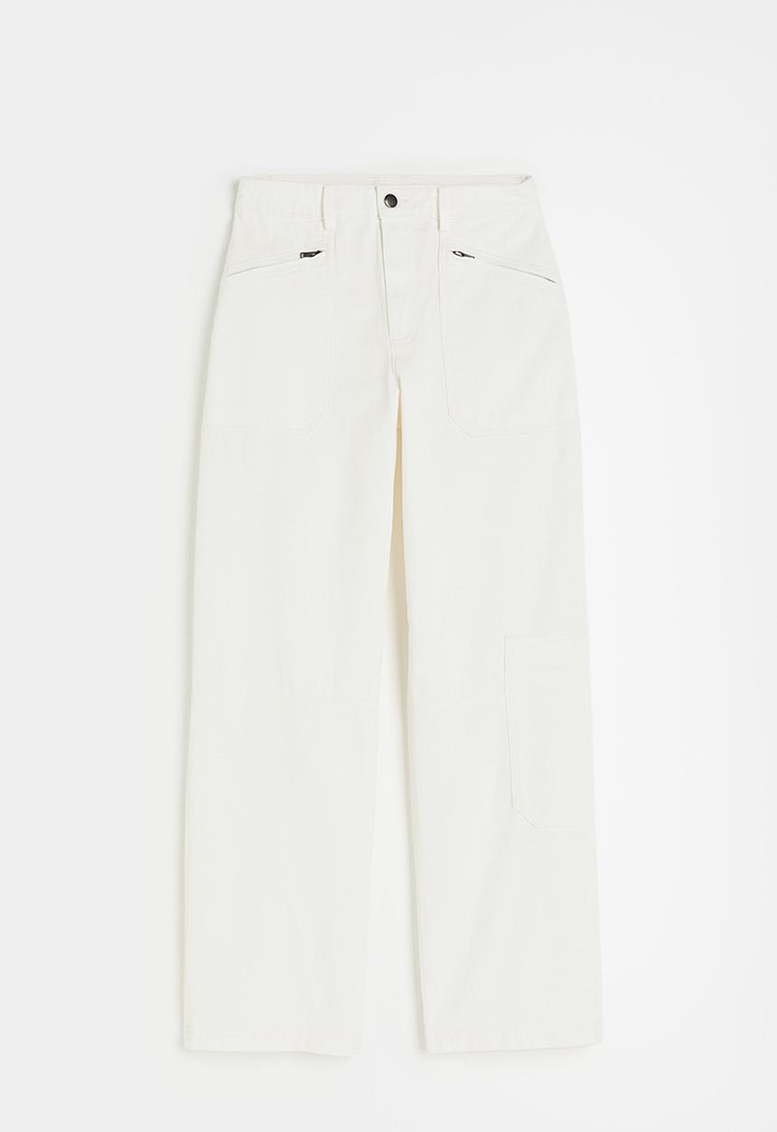 H&M - Twill cargo trousers - cream