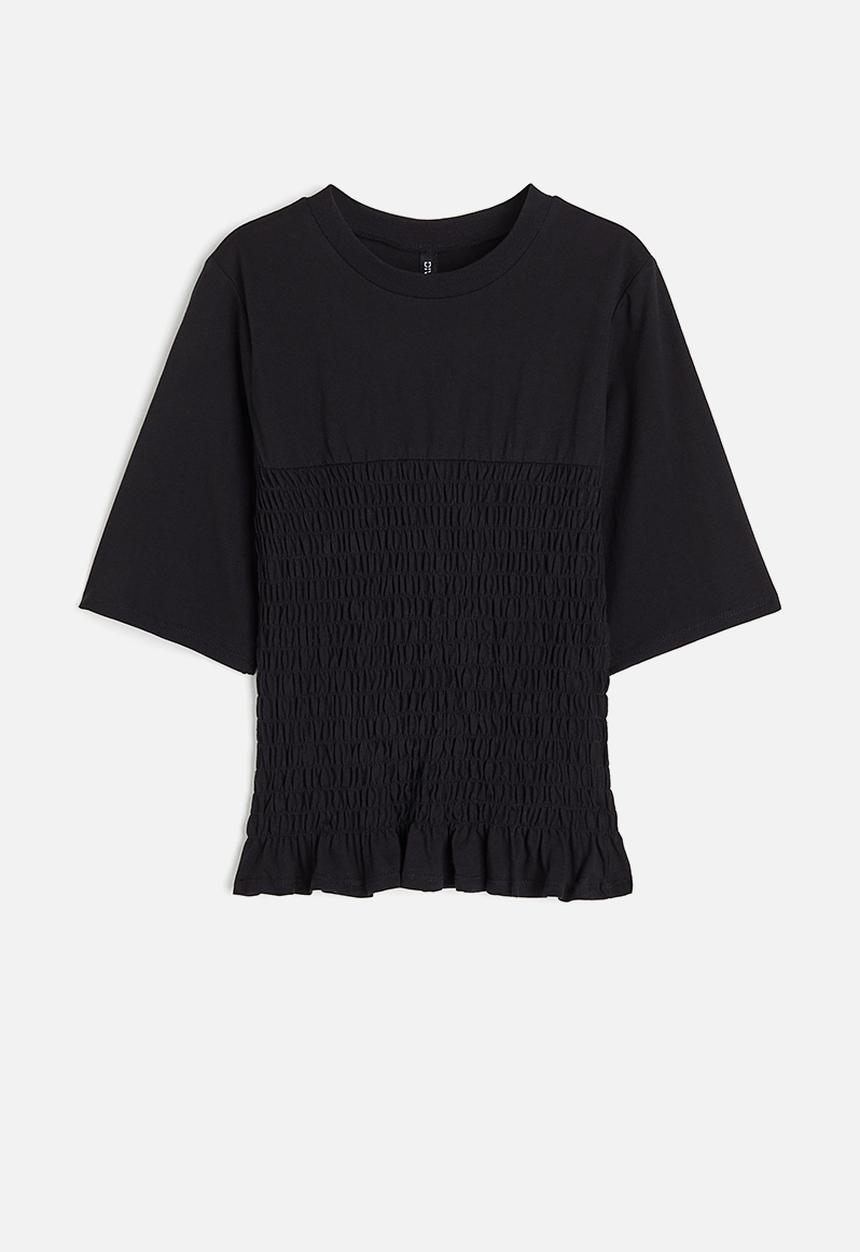H&M - Smocked top - black
