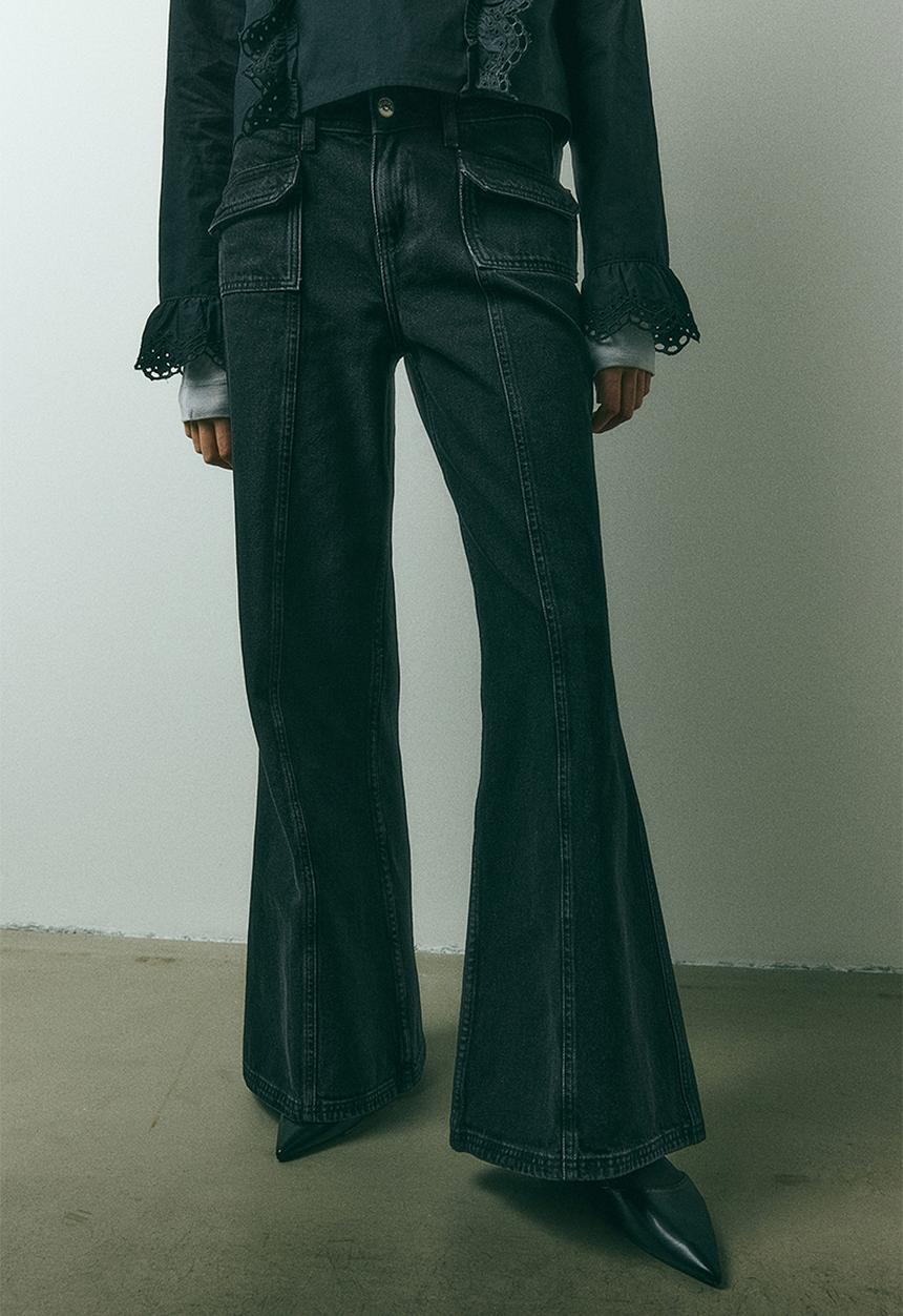 H&M - Wide regular jeans - black