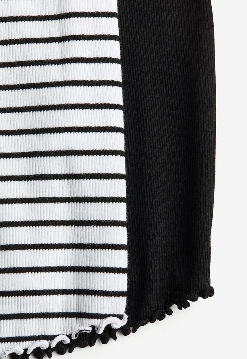 H&M - Mama 2 pack ribbed cotton tops - black/striped