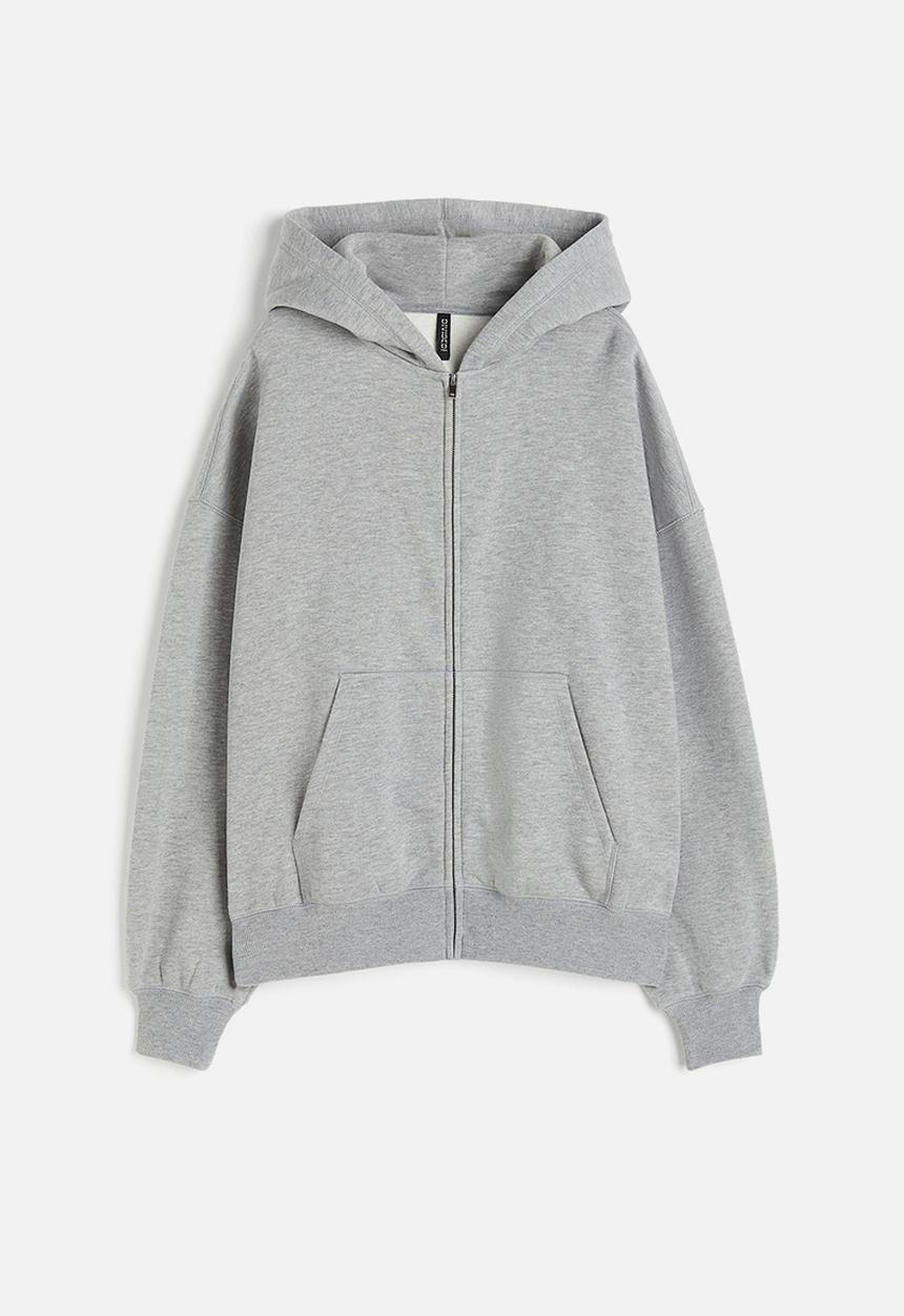 H&M - Oversized zip-through hoodie - grey