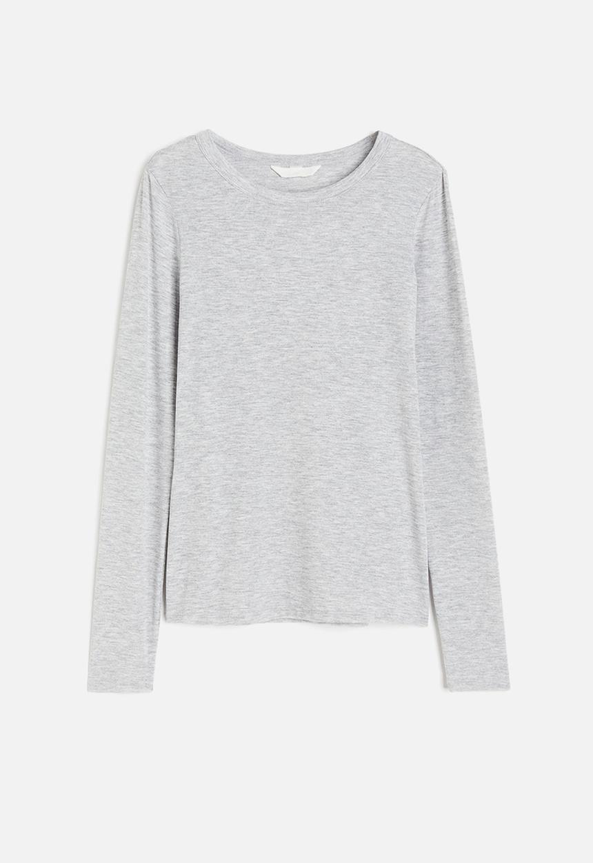 H&M - Jersey top - light grey marl