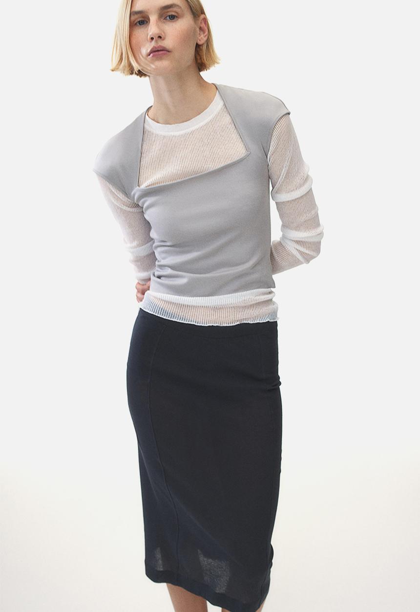 H&M - Cap-sleeved top - grey