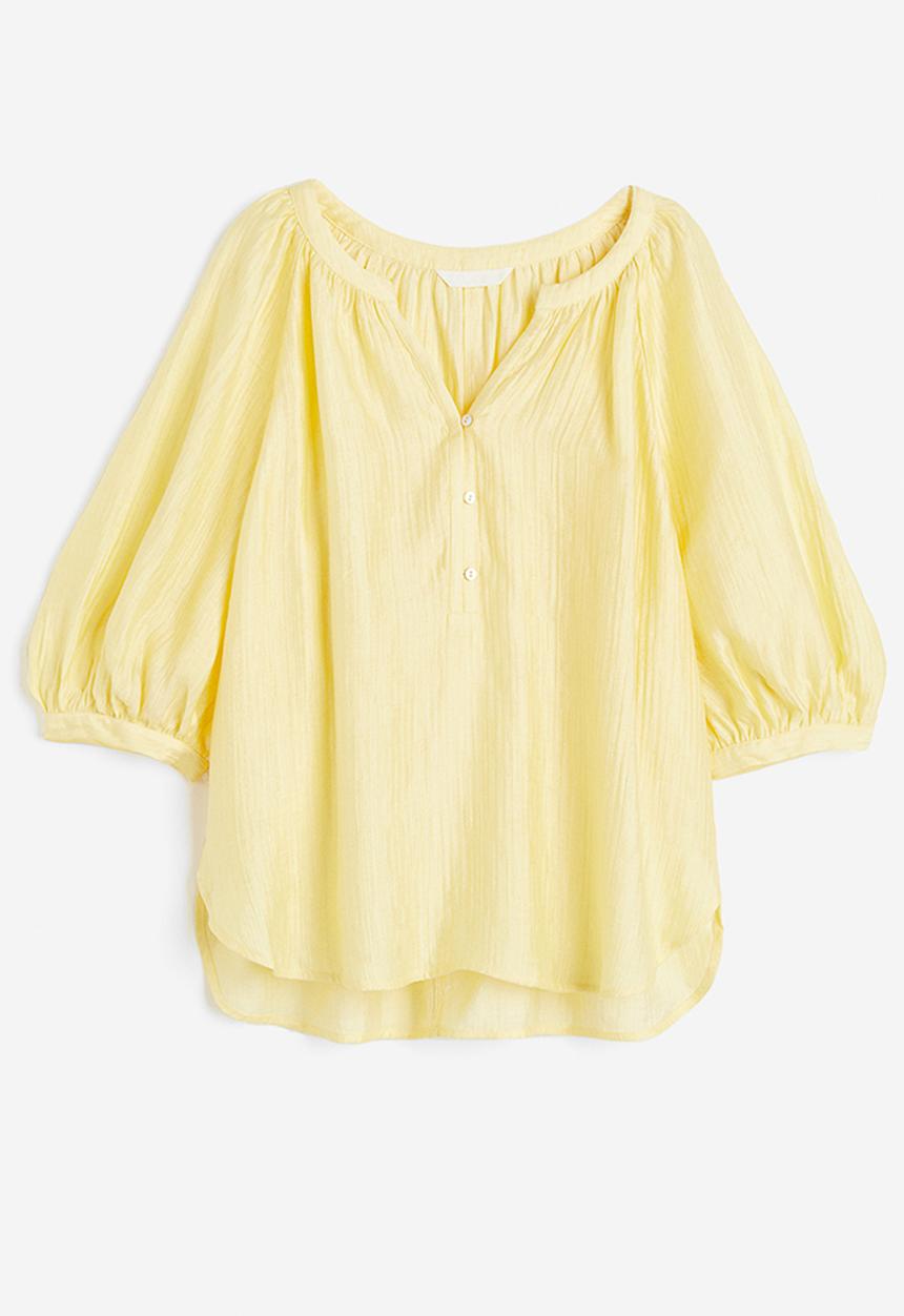 H&M - Crinkled blouse - yellow