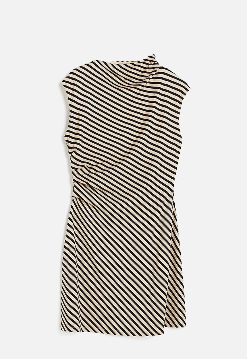 H&M - Draped jersey dress - beigei