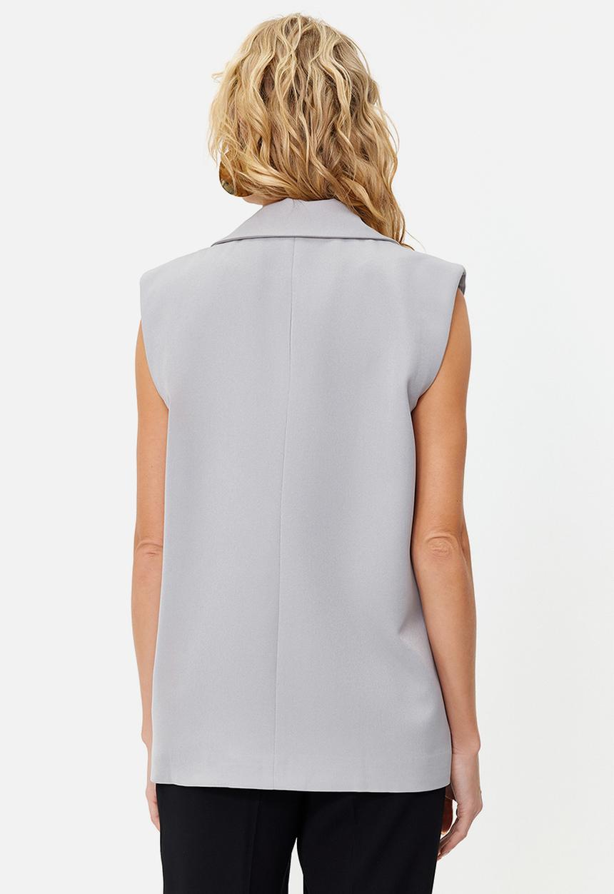Trendyol - Regular Padding Woven Vest - Gray 