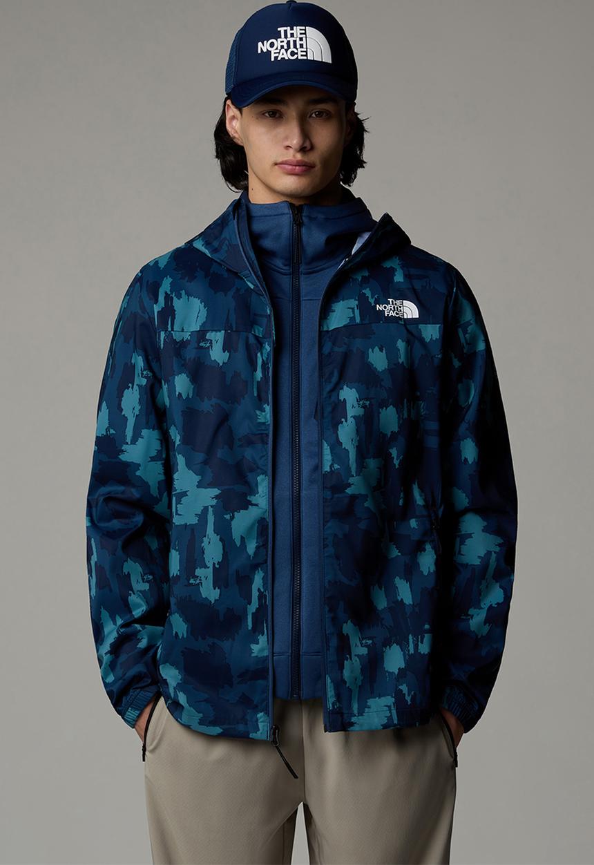 The North Face - MA Hooded wind jacket print- Summit Navy Painted Mountains Print (6VI)