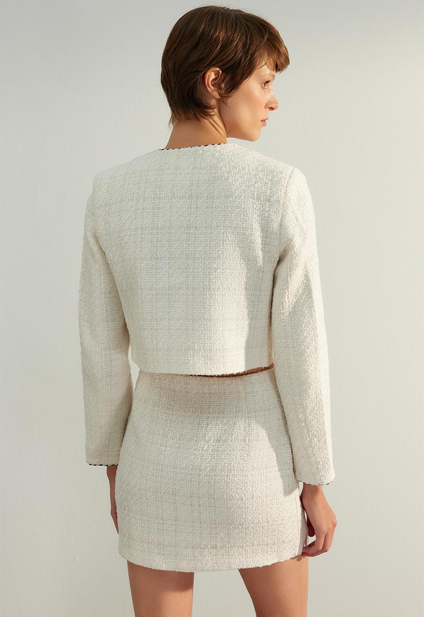 Trendyol - Limited edition crop woven jacket - ecru