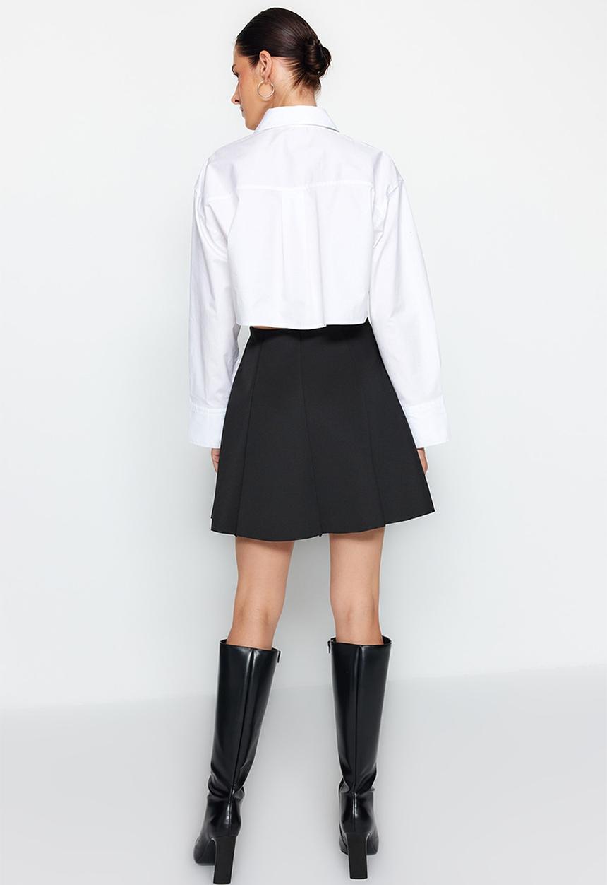 Trendyol - Skater mini knitted skirt - black