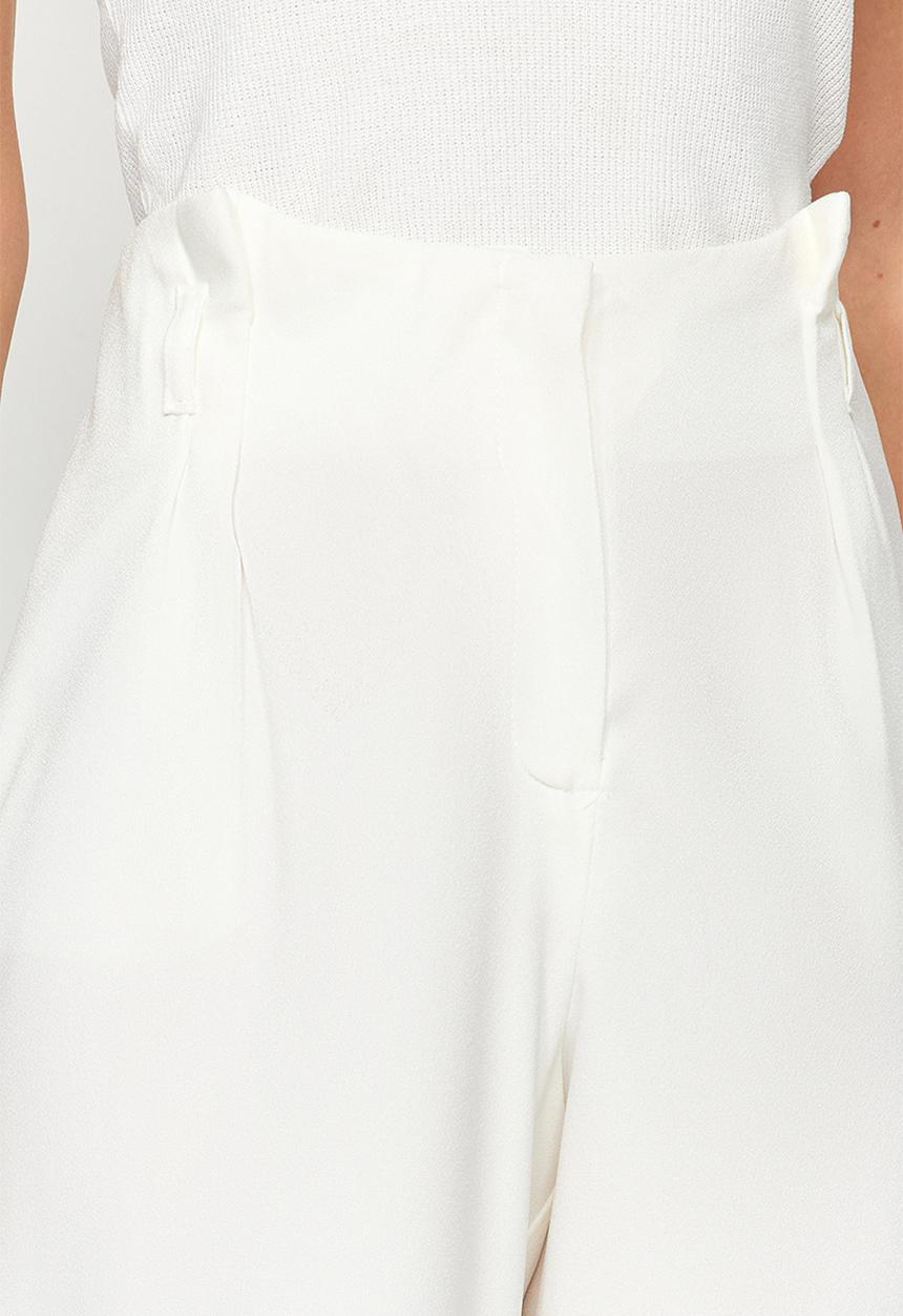 Trendyol - High waist wide leg woven trousers - ecru