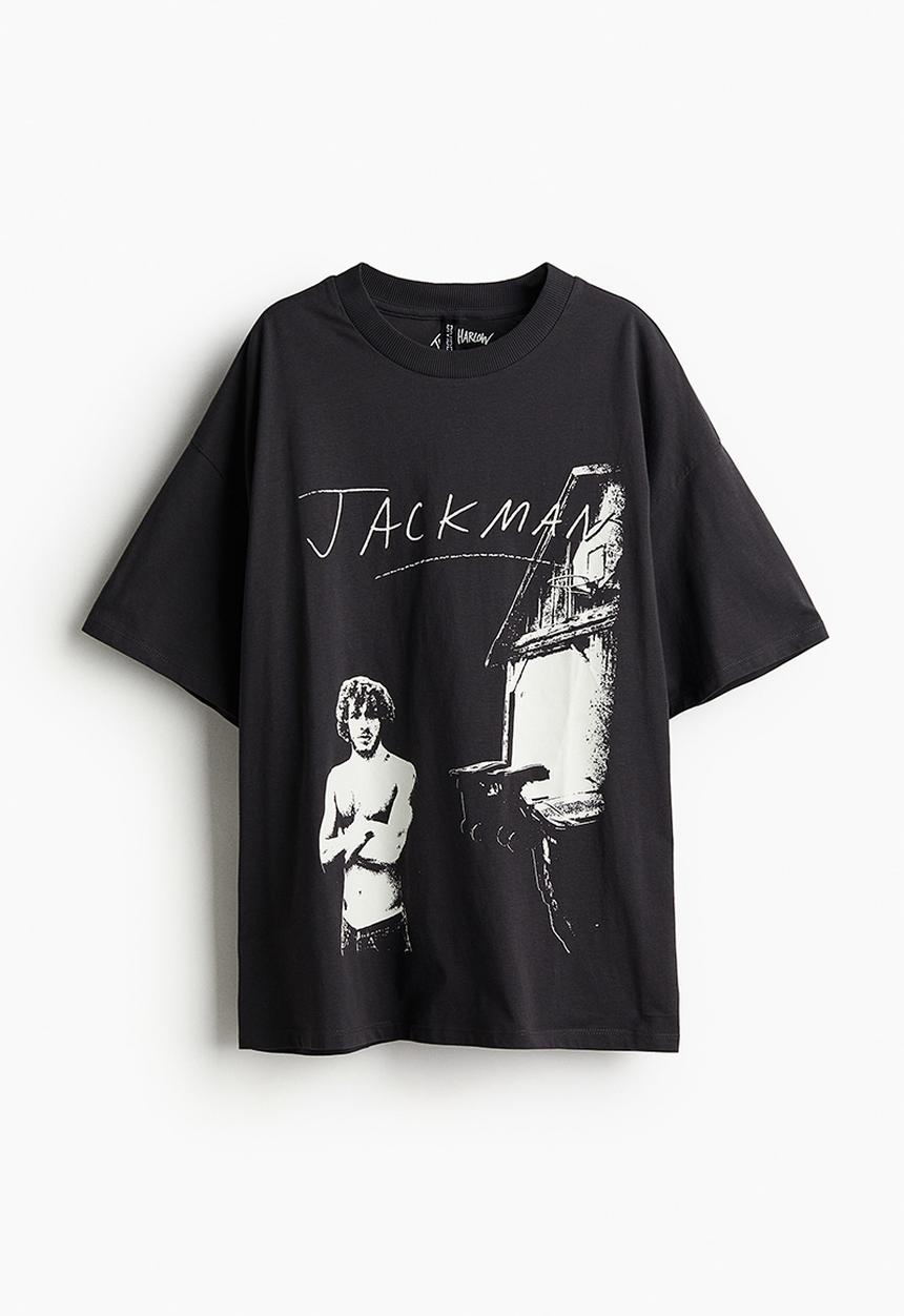 H&M - Oversized printed T-shirt - black jack harlow