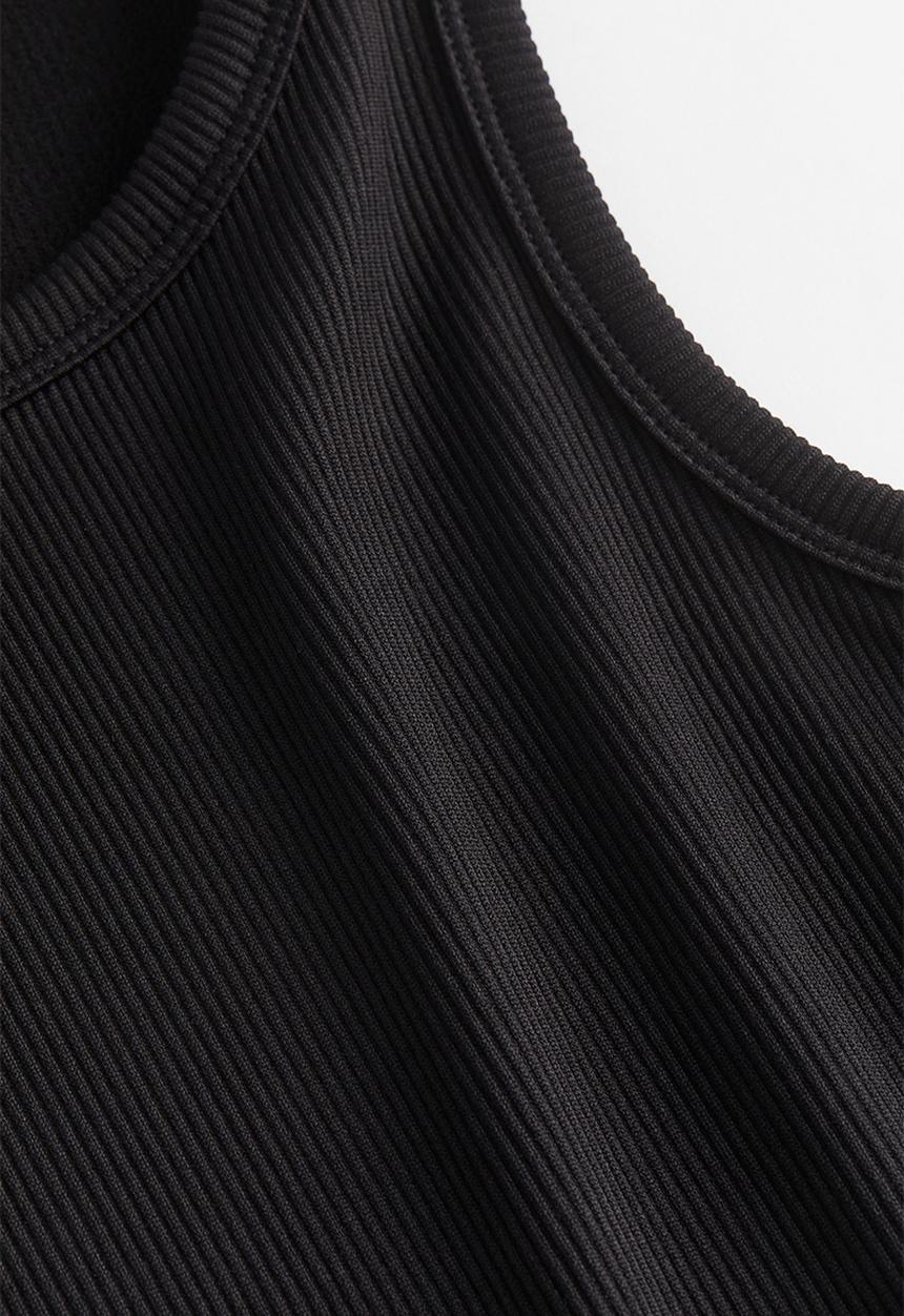 H&M - Ribbed vest top - black