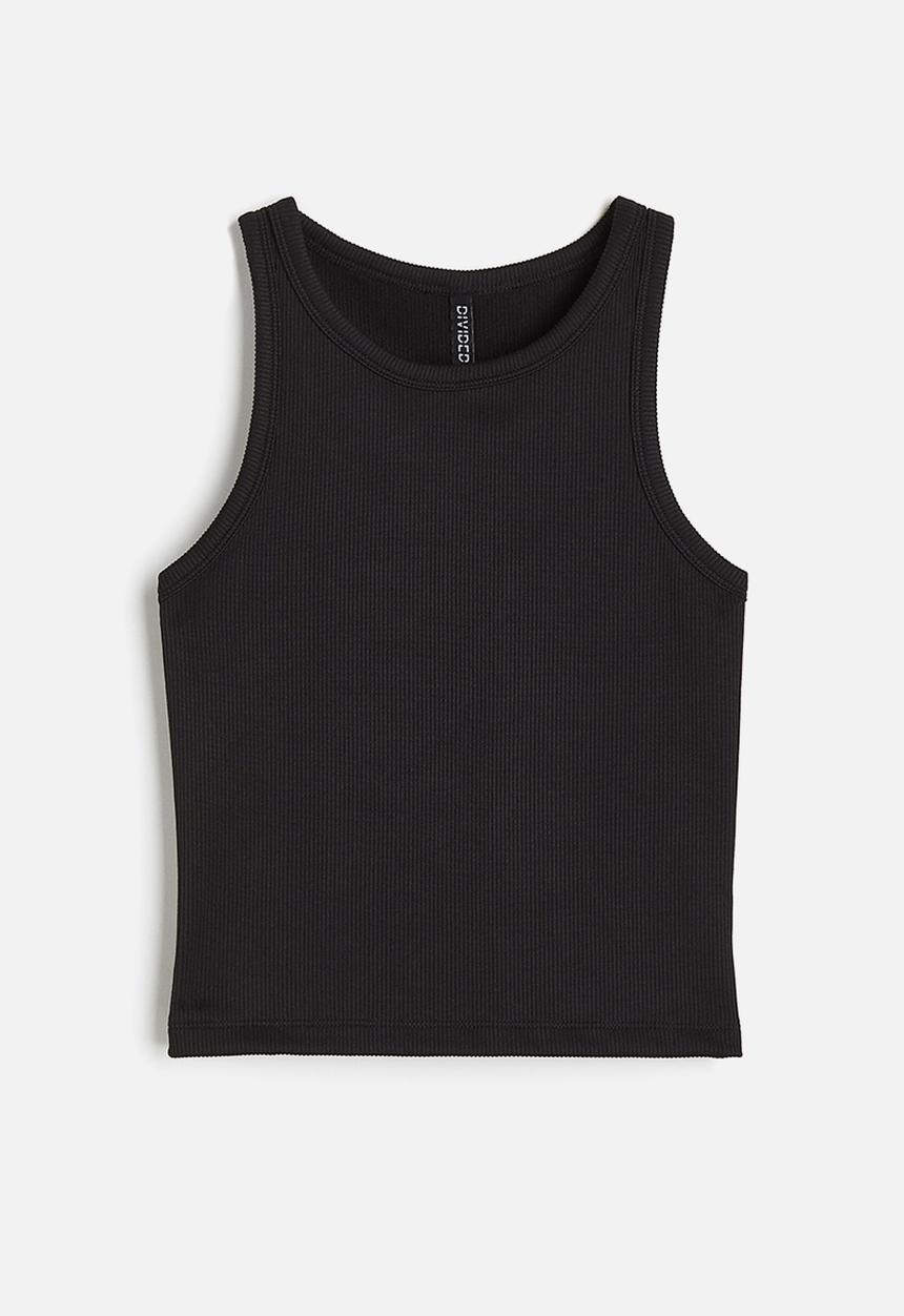 H&M - Ribbed vest top - black