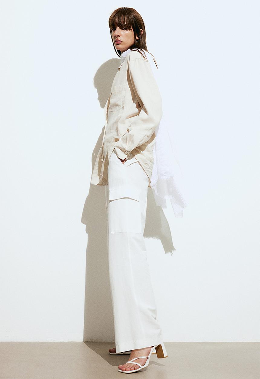 H&M - Linen-blend shirt - beige