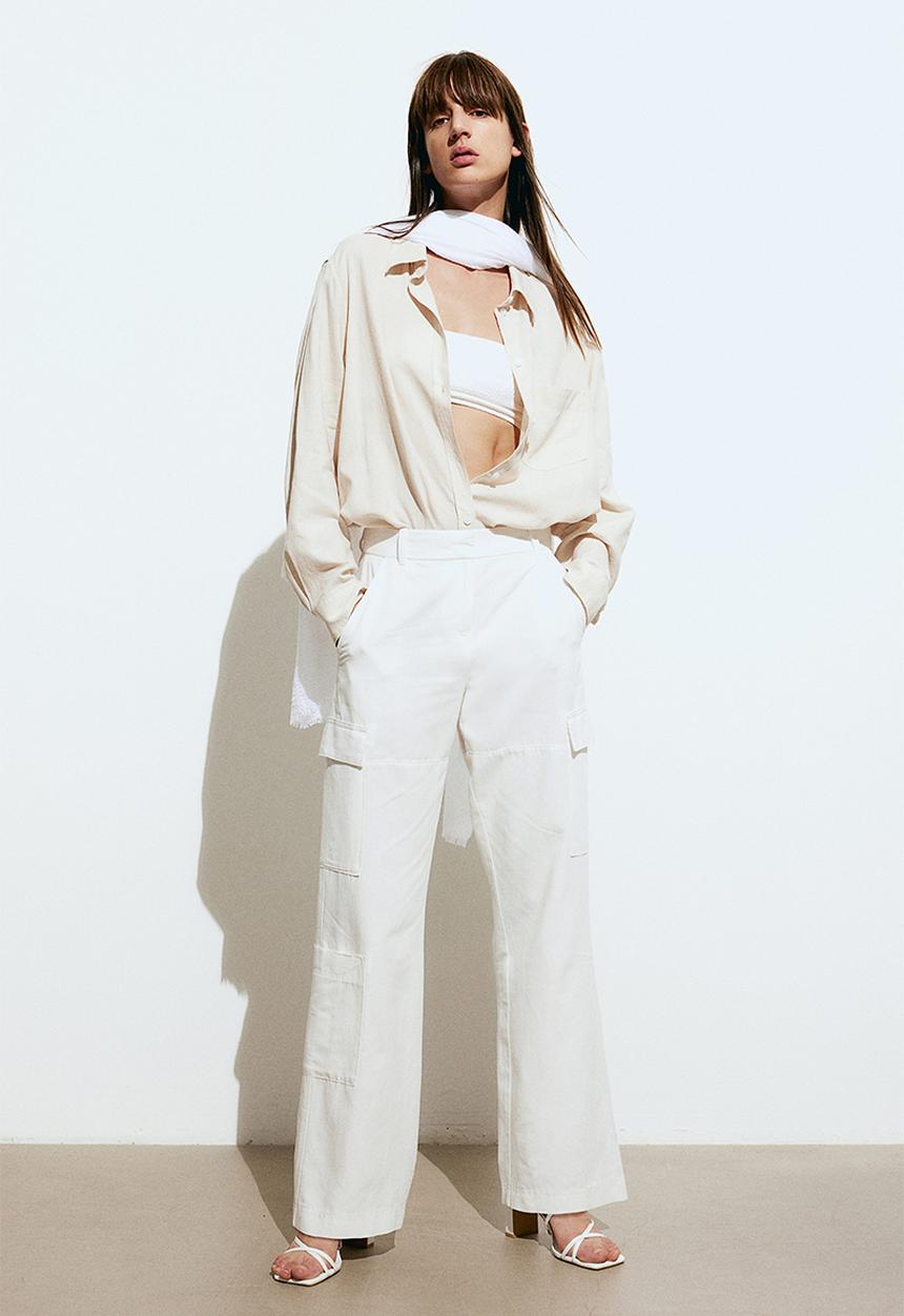 H&M - Linen-blend shirt - beige