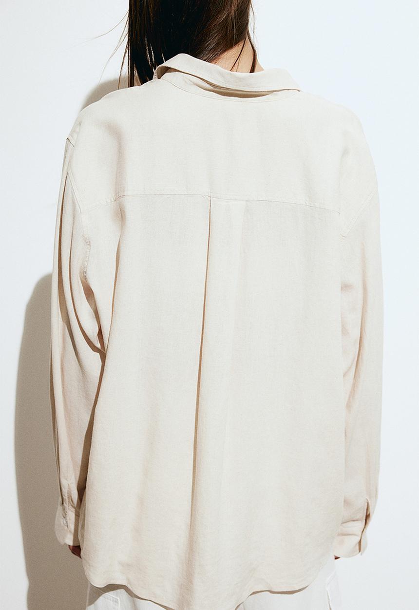 H&M - Linen-blend shirt - beige