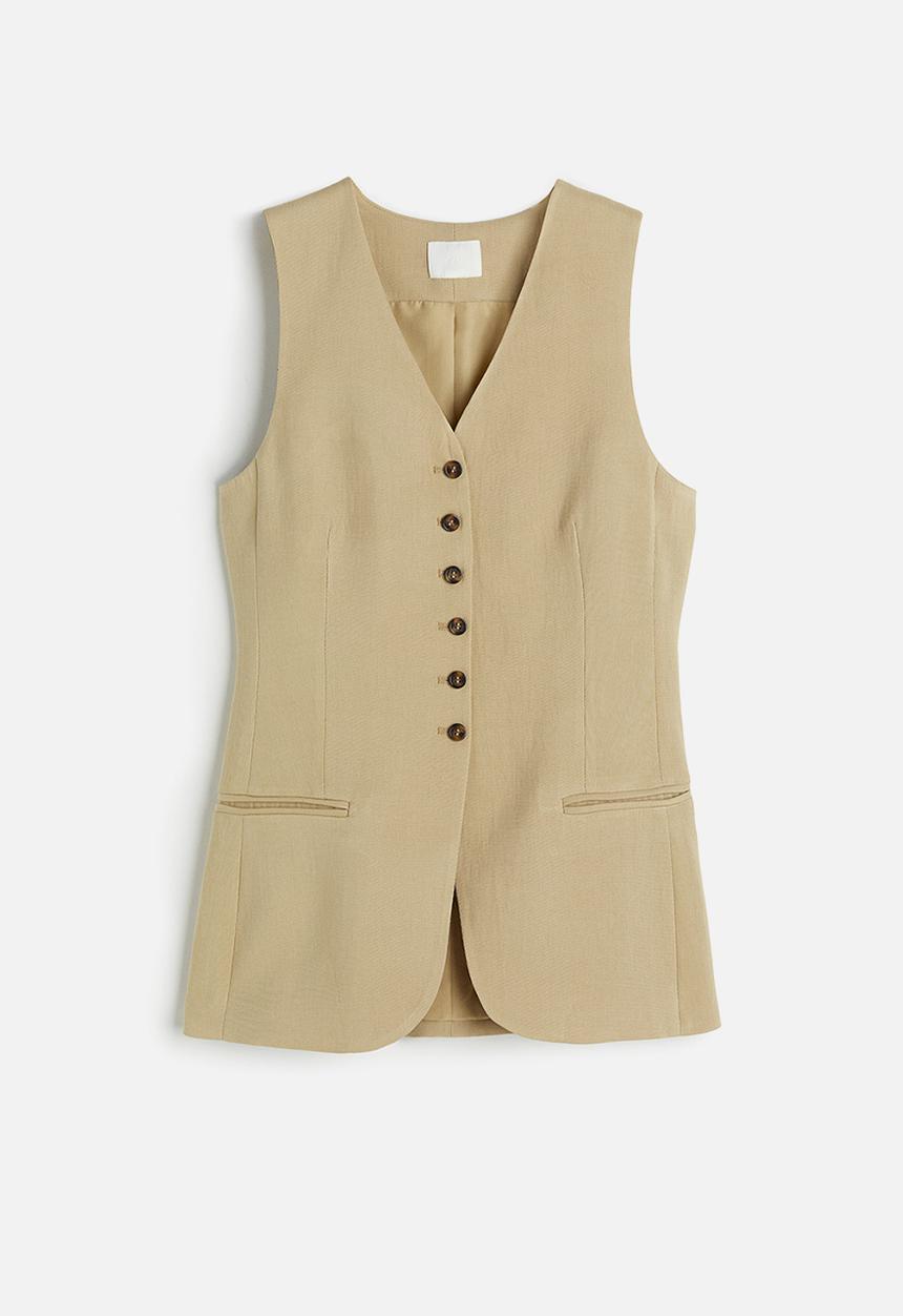 H&M - Linen-blend suit waistcoat - beige