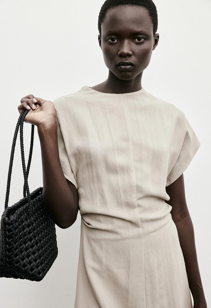 H&M - Tapered-waist dress - beige