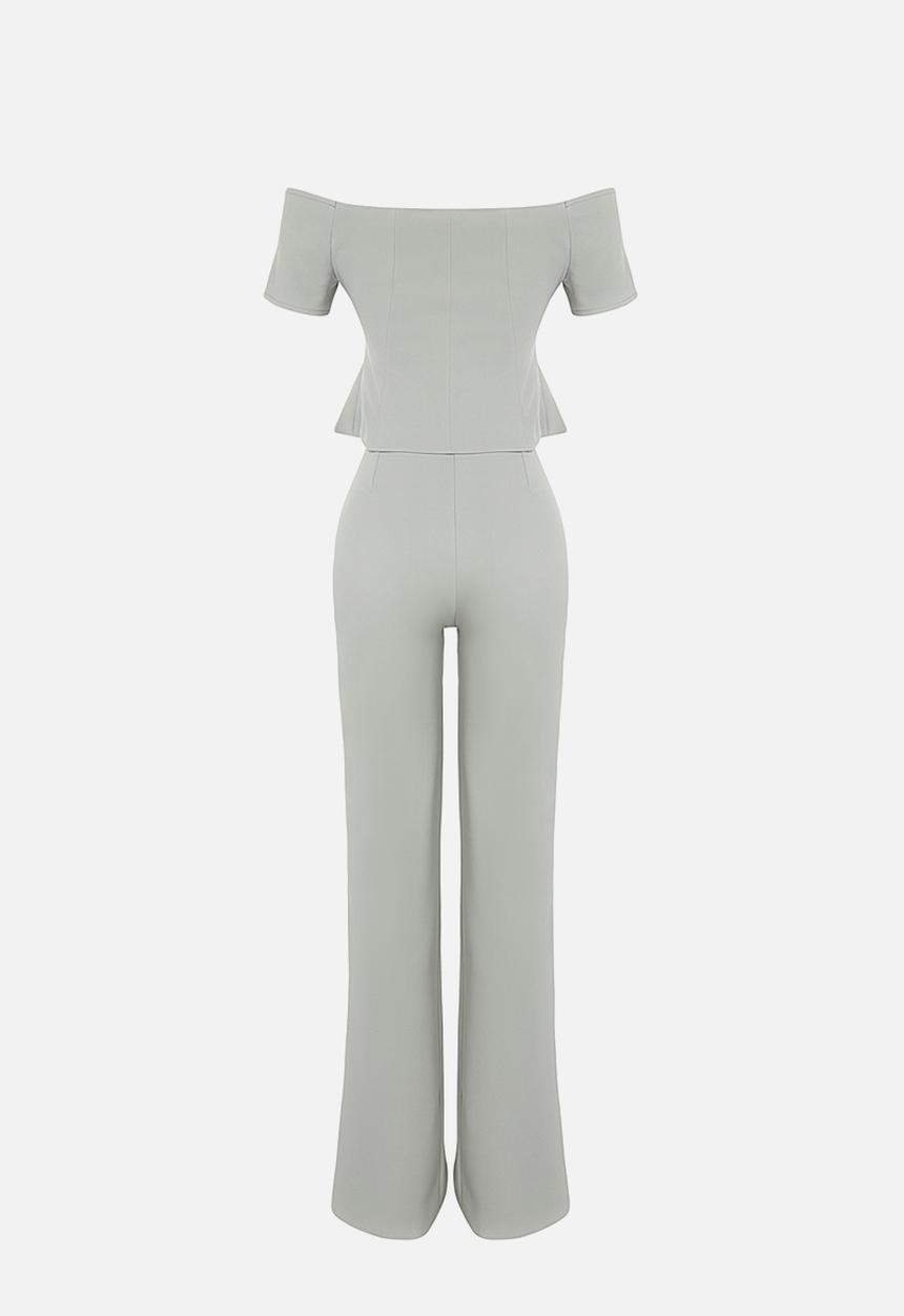 Trendyol - Carmen collar woven top-bottom set - mint