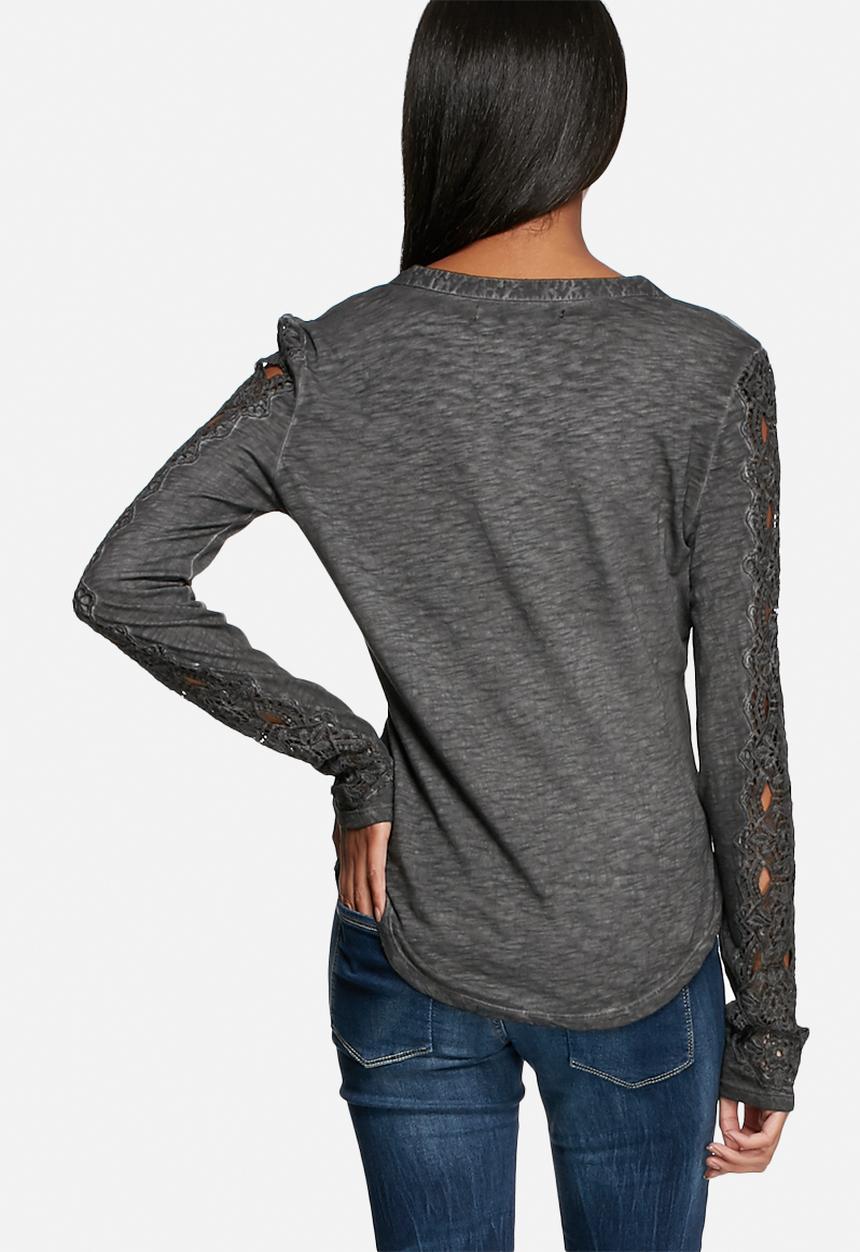 GUESS - Lace Trim Henley Top