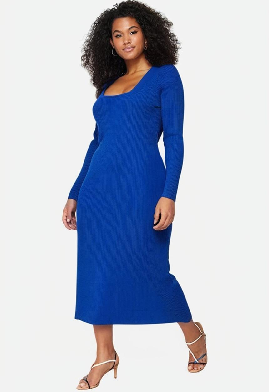 Trendyol - Corduroy knitwear plus size dress - saks